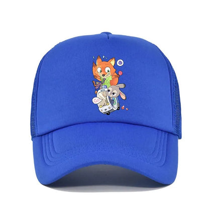 Cartoon Anime Print Baseball Cap Zootopia Judy Nick Sun Mesh Hat