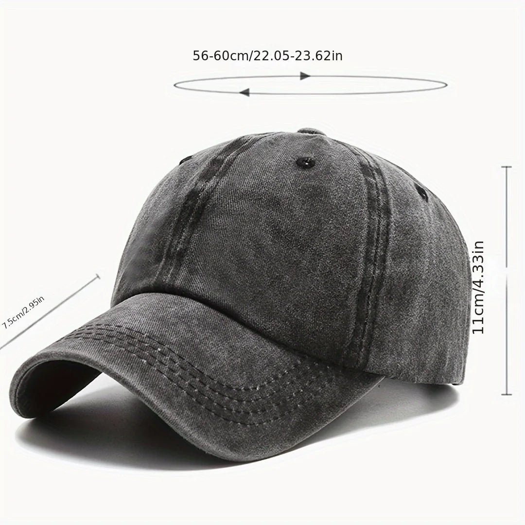 Solid Washed Denim Baseball Cap Vintage Unisex Cotton Sport Hat Outdoor Women Men