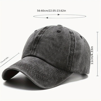 Solid Washed Denim Baseball Cap Vintage Unisex Cotton Sport Hat Outdoor Women Men