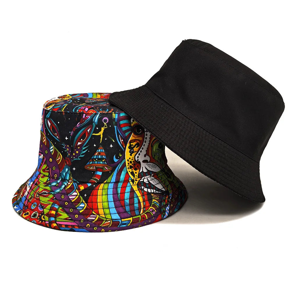 Fashion Print Bucket Hat For Women Men
