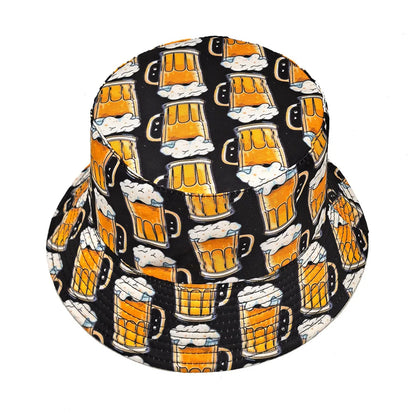 Cartoon Beer Bucket Hat Beer Printing Pattern