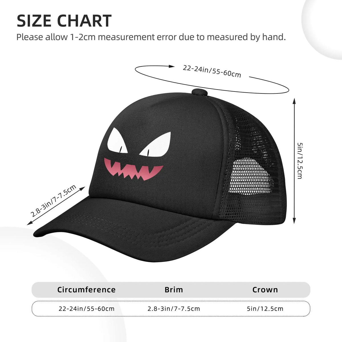 Pokemoned Ghost Gengar Pokeball Pikachu Anime Baseball Cap