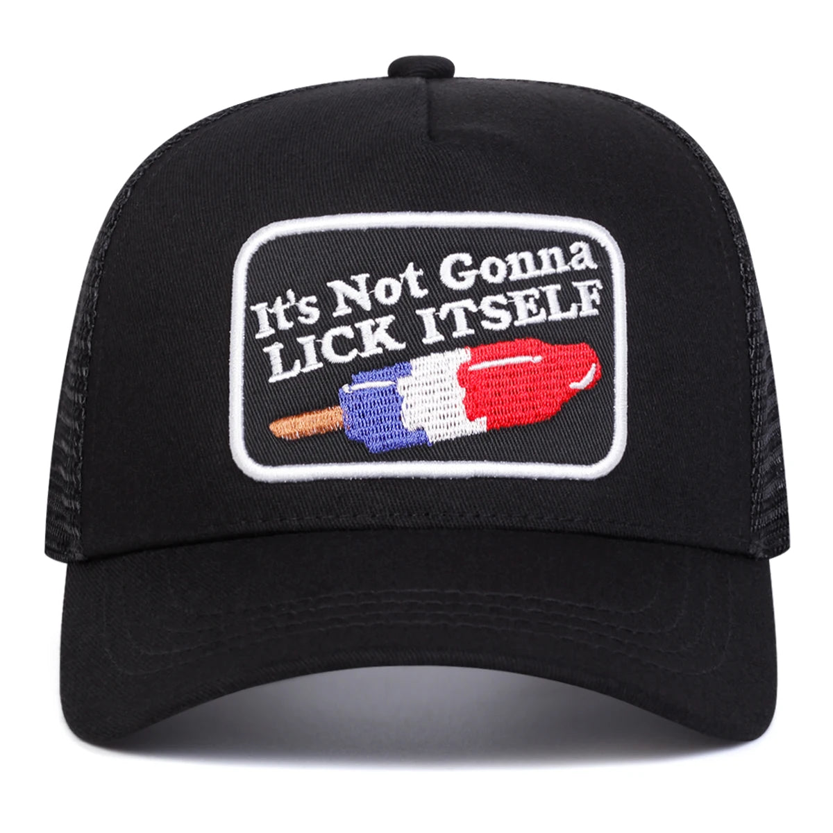 LICK ITSELF Letter Embroidery Baseball Net