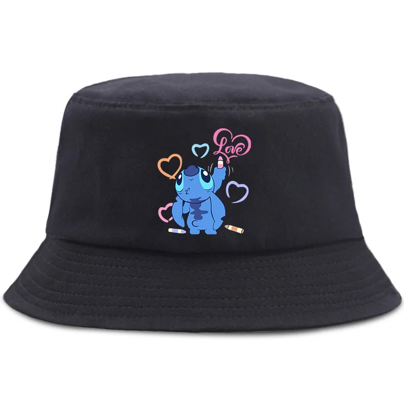 Lilo Stitch Parent-child Bucket Hat Summer Panama Bucket Cap Women Men