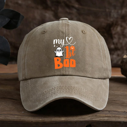 Baseball Cap Ghost Pumpkin Heart Graphic