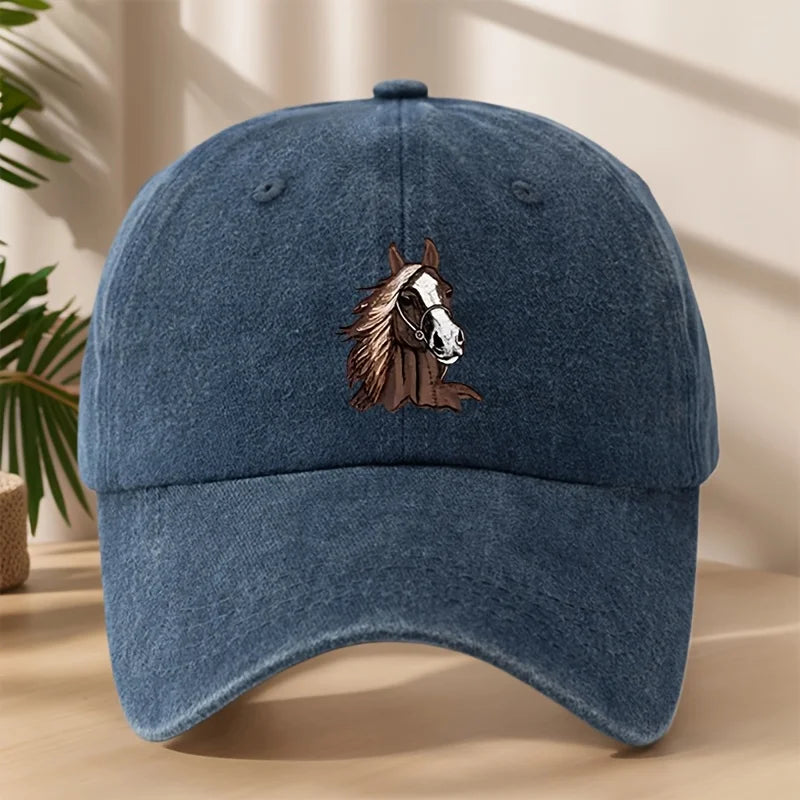 Trendy Versatile Fashion Horse Head Print Baseball Cap