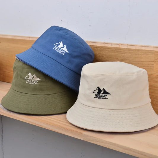 Embroidery Cotton Bucket Hat For Men Women Outdoor Travel