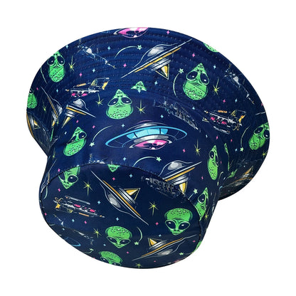 New Cartoon Alien Pattern Fisherman Hat, Stylish Bucket Hat