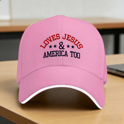 Loves Jesus and America Too Casual Baseball Cap