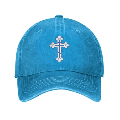 Russian Orthodox Cross PrintDenim Cap Casual Baseball Caps