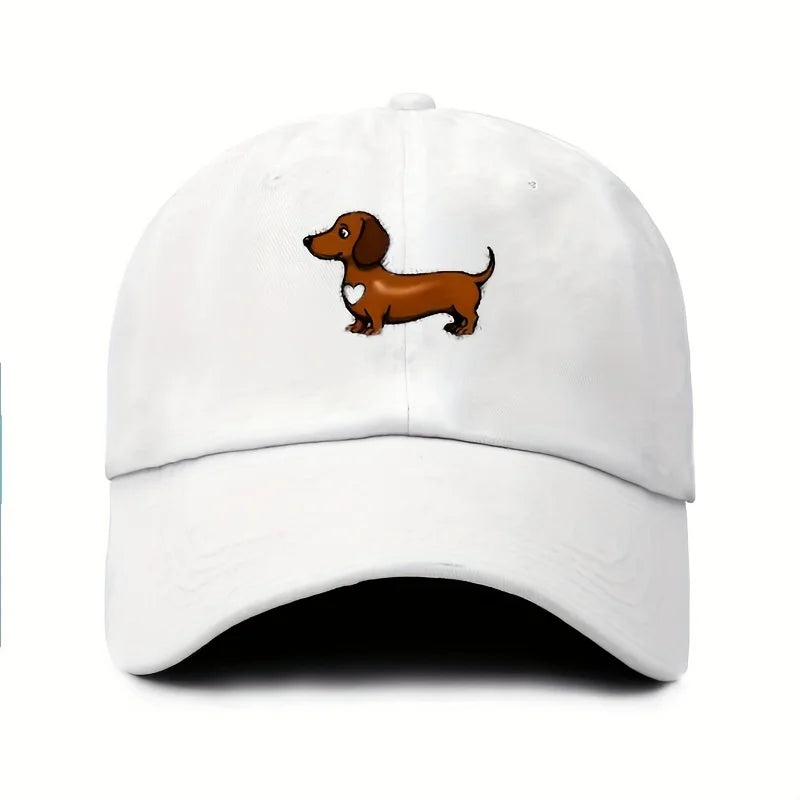 Cute Sausage Dog Pattern Printed Baseball Caps