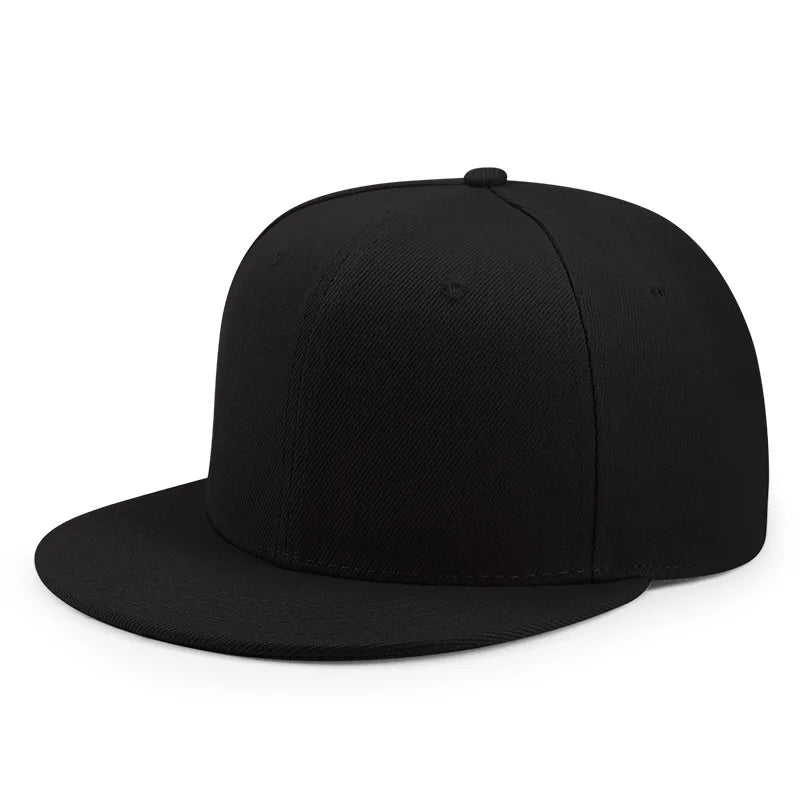 Unisex Hip Hop Solid Color Flat Brim Snapback Hats For Women