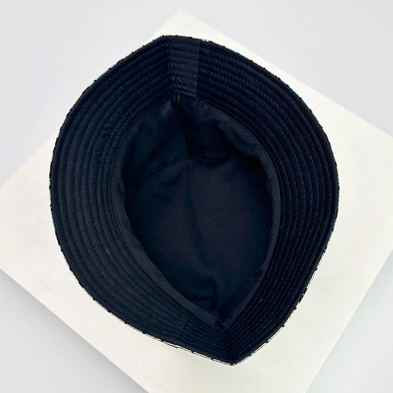 Shiny PU Leather Colorful Bucket Hats Sunshade New Unisex Fisherman Caps