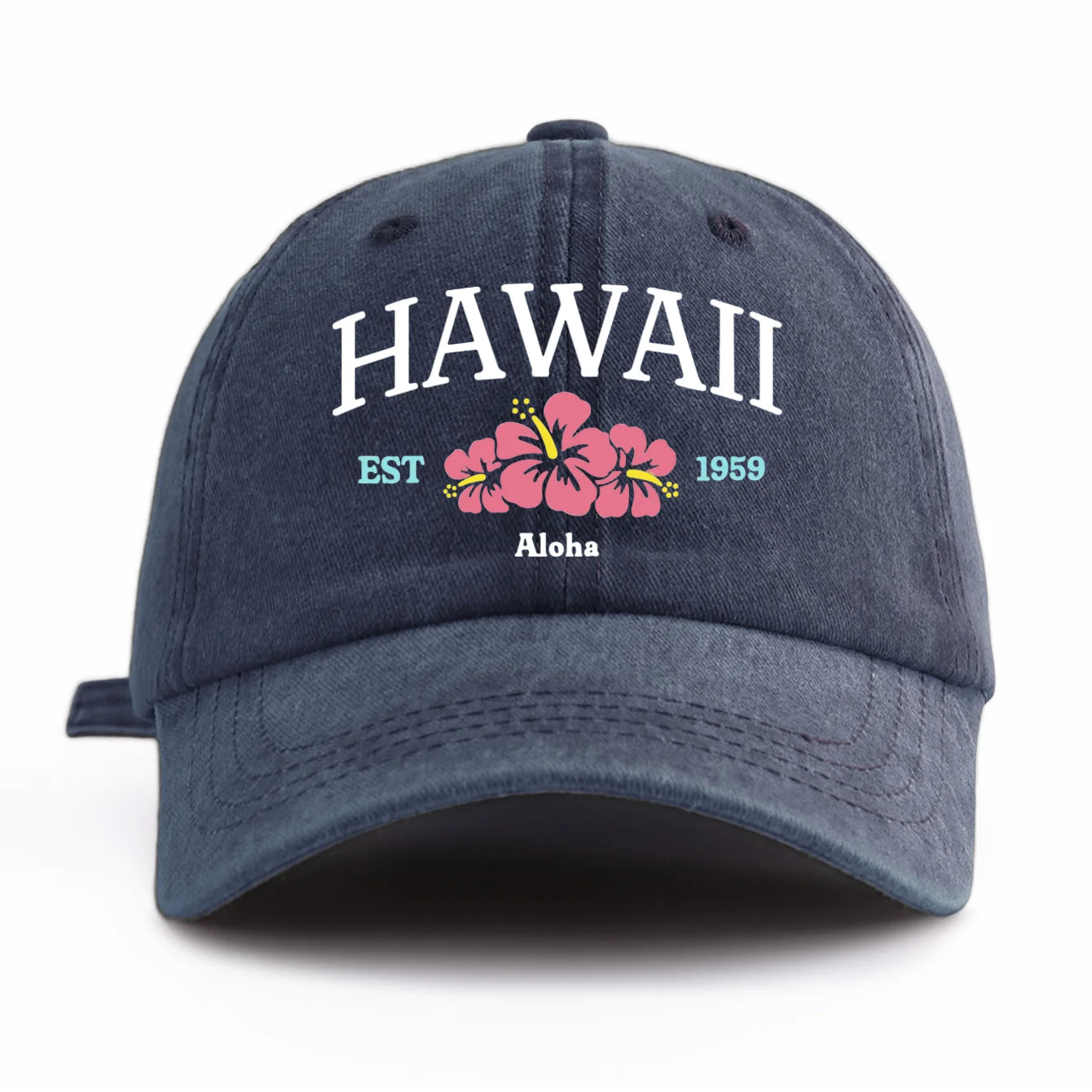 HAWAII Print Washed Baseball Cap For Adults