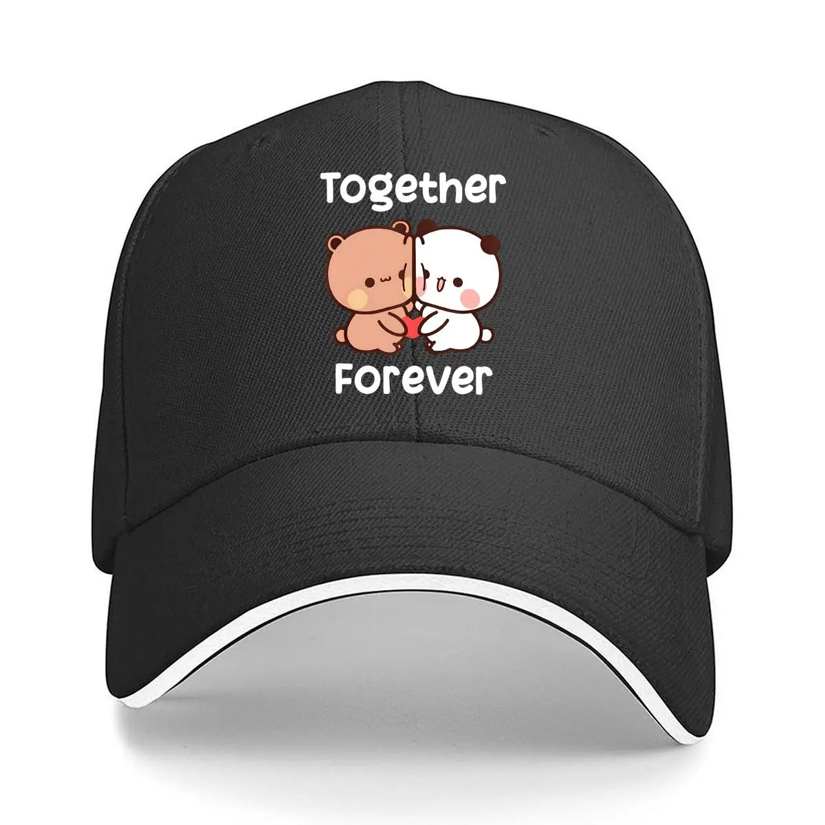 Cute Cartoon Bears Heart Together Forever Sandwich Baseball Cap