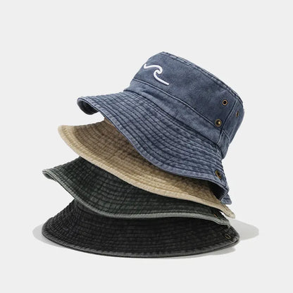 2023 Spring Cotton Embroidered Pattern Bucket Hat Fisherman Hat