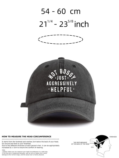 NOT BOSSY Print Washed Baseball Cap