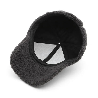 Autumn Winter Baseball Cap Women Artificial Lamb Wool