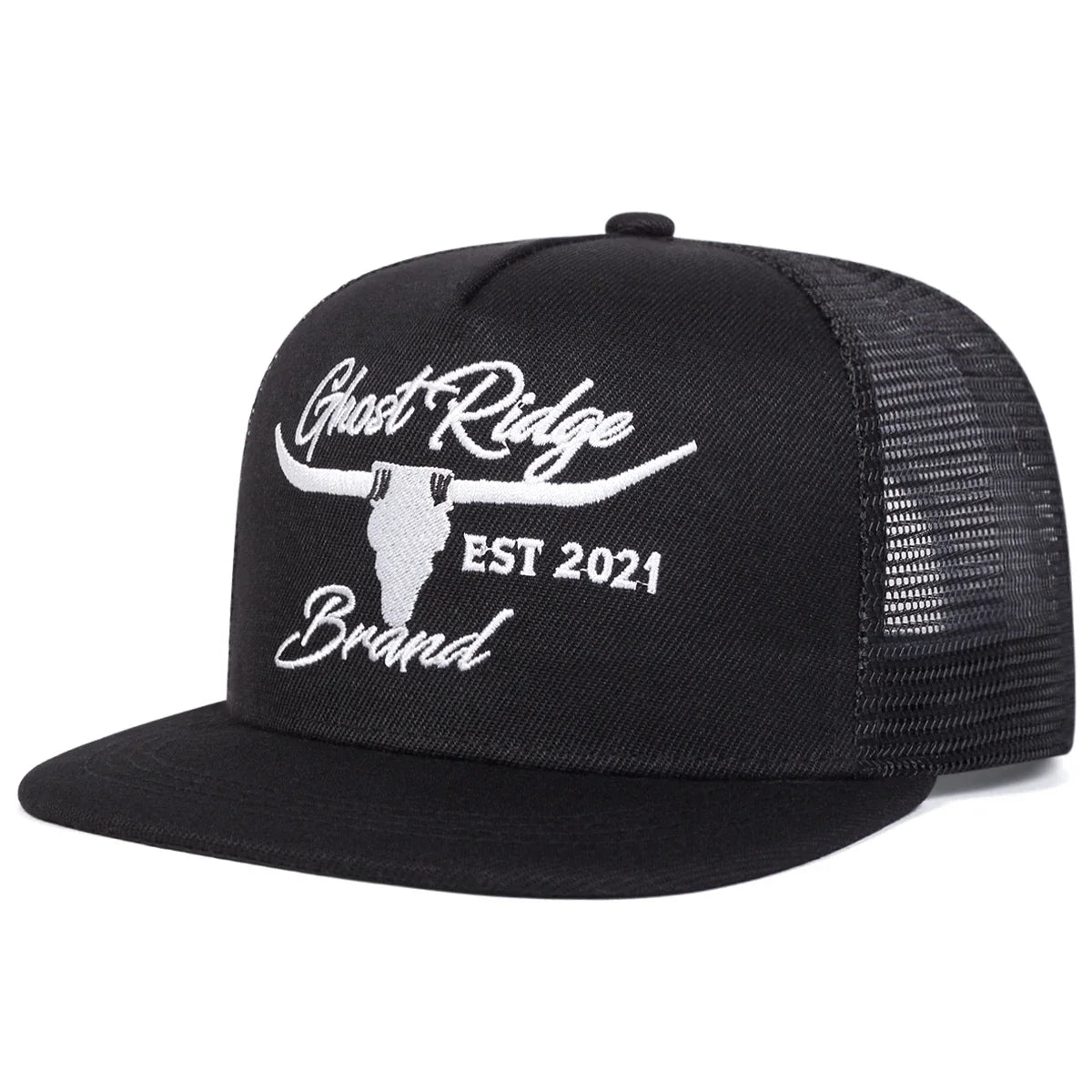 Unisex Bullhead Letter Embroidery Hip-hop Net Hats Spring Summer Outdoor