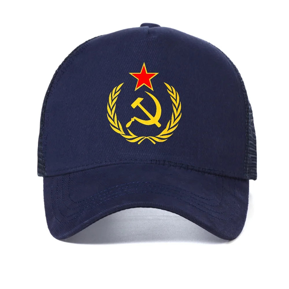 CCCP Soviet Hammer And Sickle Star Marxist Mesh Baseball Cap