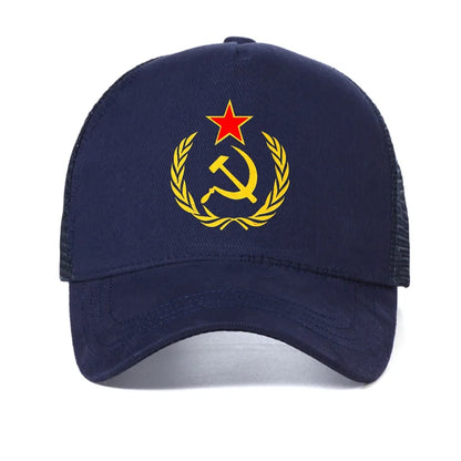 CCCP Soviet Hammer And Sickle Star Marxist Mesh Baseball Cap