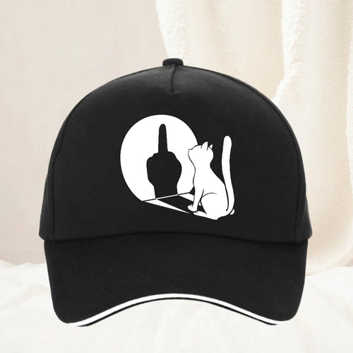Middle Finger Cat Statement Cat Baseball Caps
