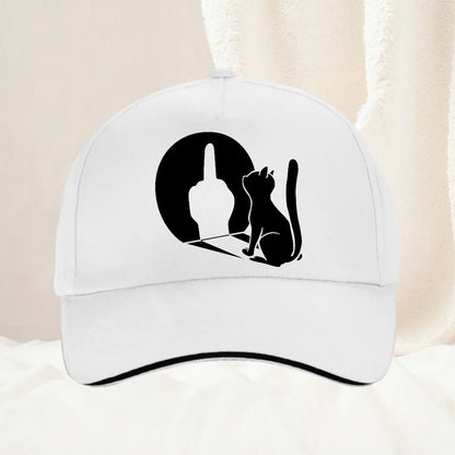 Middle Finger Cat Statement Cat Baseball Caps