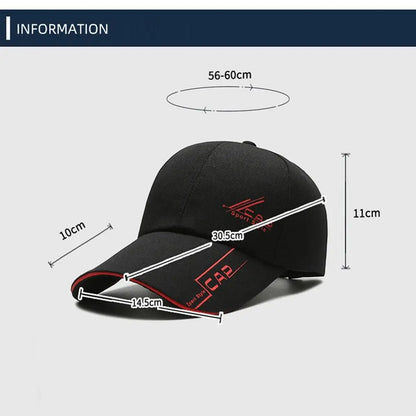 Fashion Adjustable Baseball Cap Long Brimmed Solid Color Sun Hat Versatile Men Women