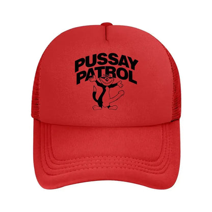 Pussy Patrol Cat Logo Mesh Baseball Cap