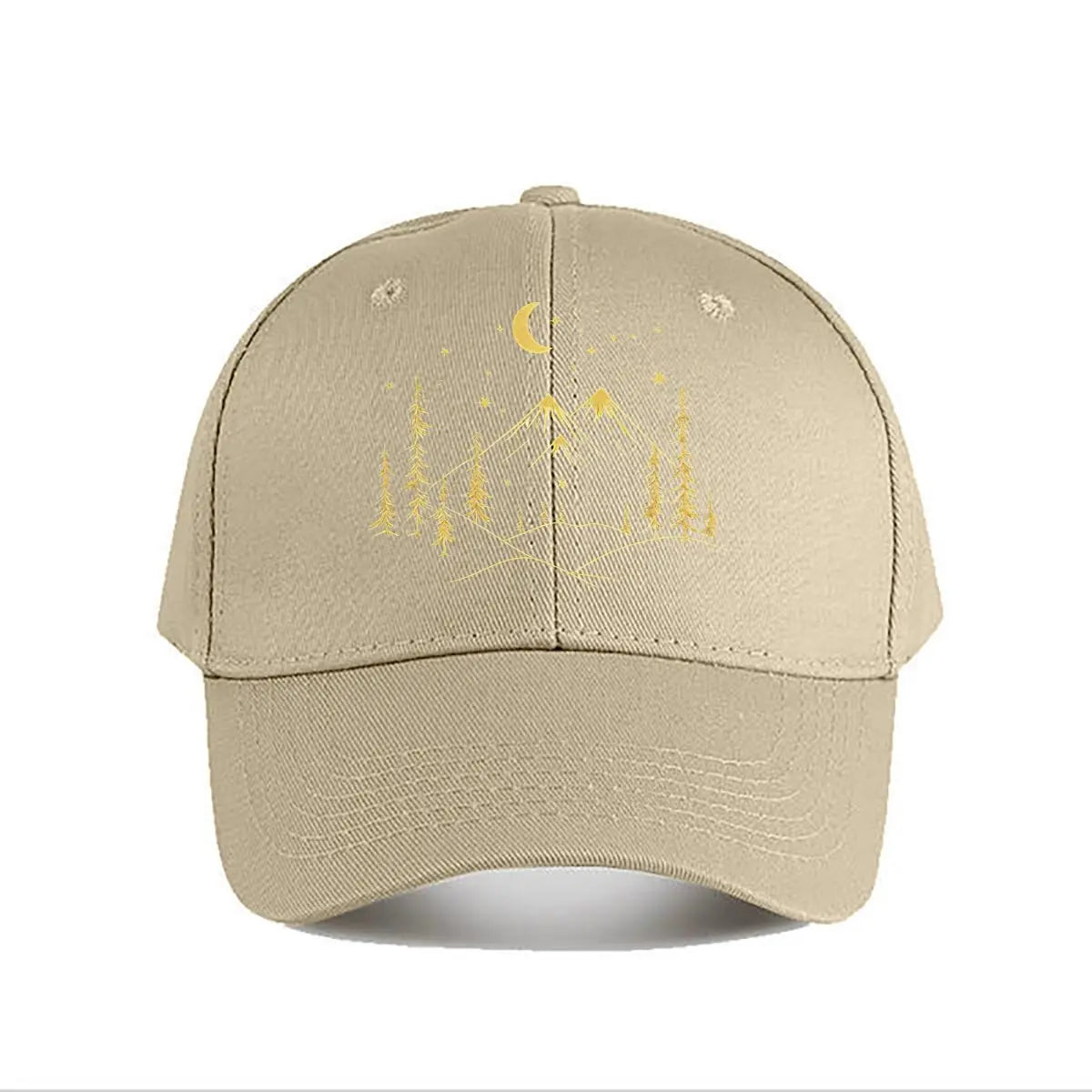 Pink Vintage Baseball Cap Mountain Moon Tree