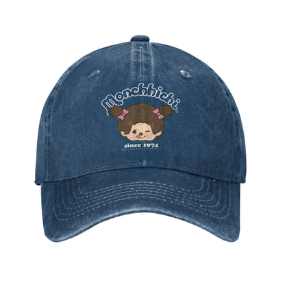Monchhichi Since 1974 Happy Little Fluffy Girl Casual Baseball Cap
