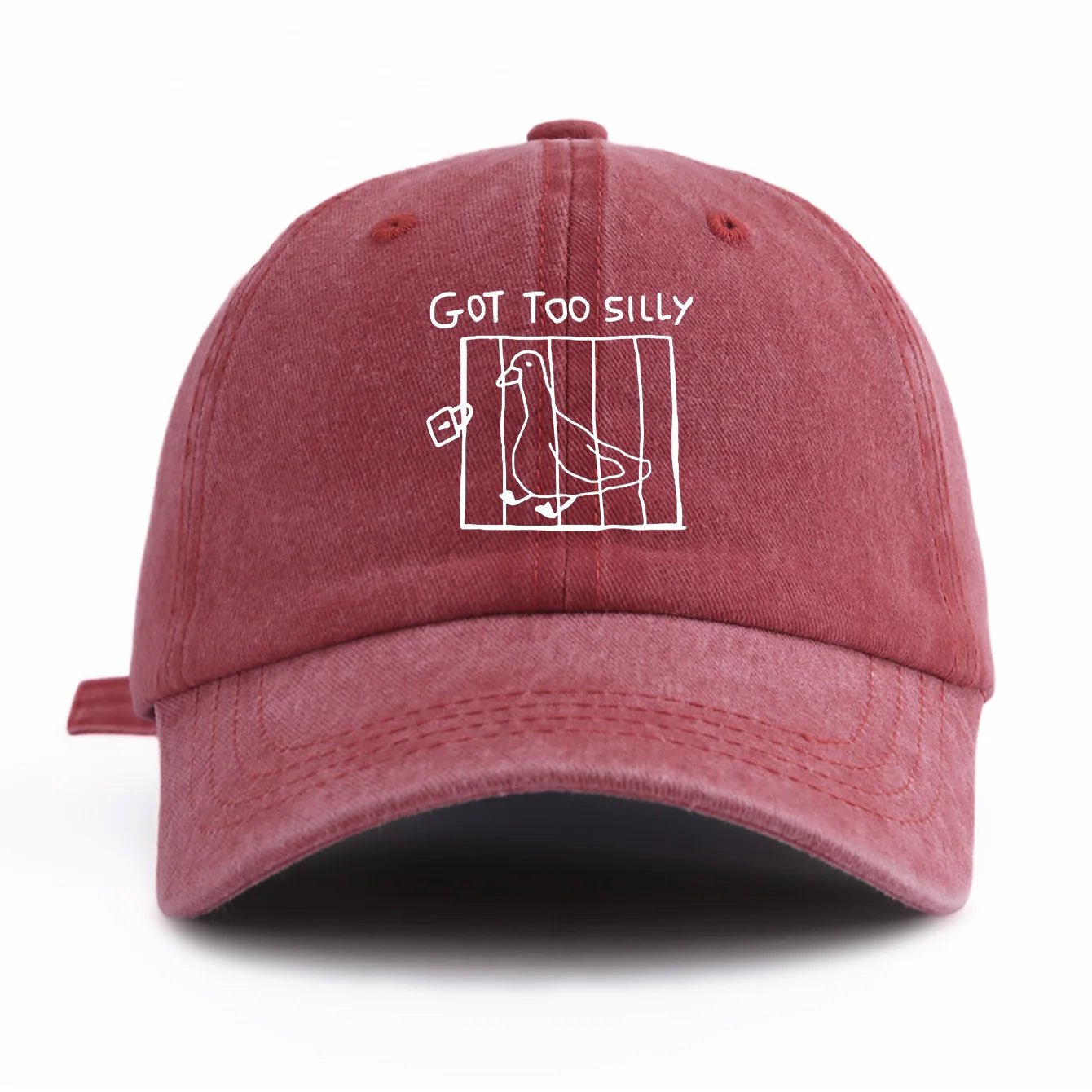 GOT TOO SILLY Print Washed Baseball Cap For Adults