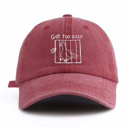 GOT TOO SILLY Print Washed Baseball Cap For Adults