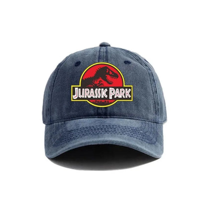 Jurassic Park Baseball Cap Distressed Hats Cap Dinosaur Men Retro