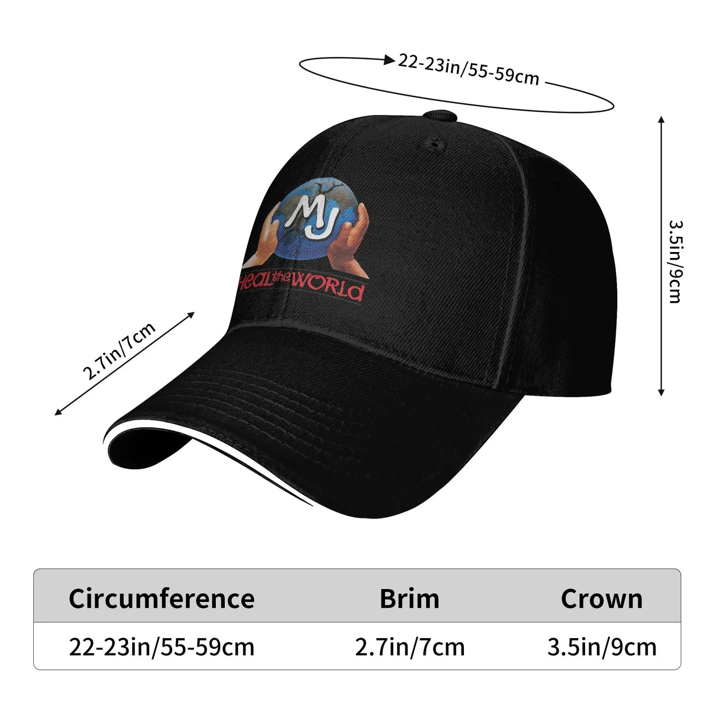 Heal The World MJ Signature Michaels Jacksons Cap Baseball Cap