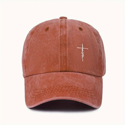 Baseball Cap With Cross Printting Adjustable Outdoor Dad Hat