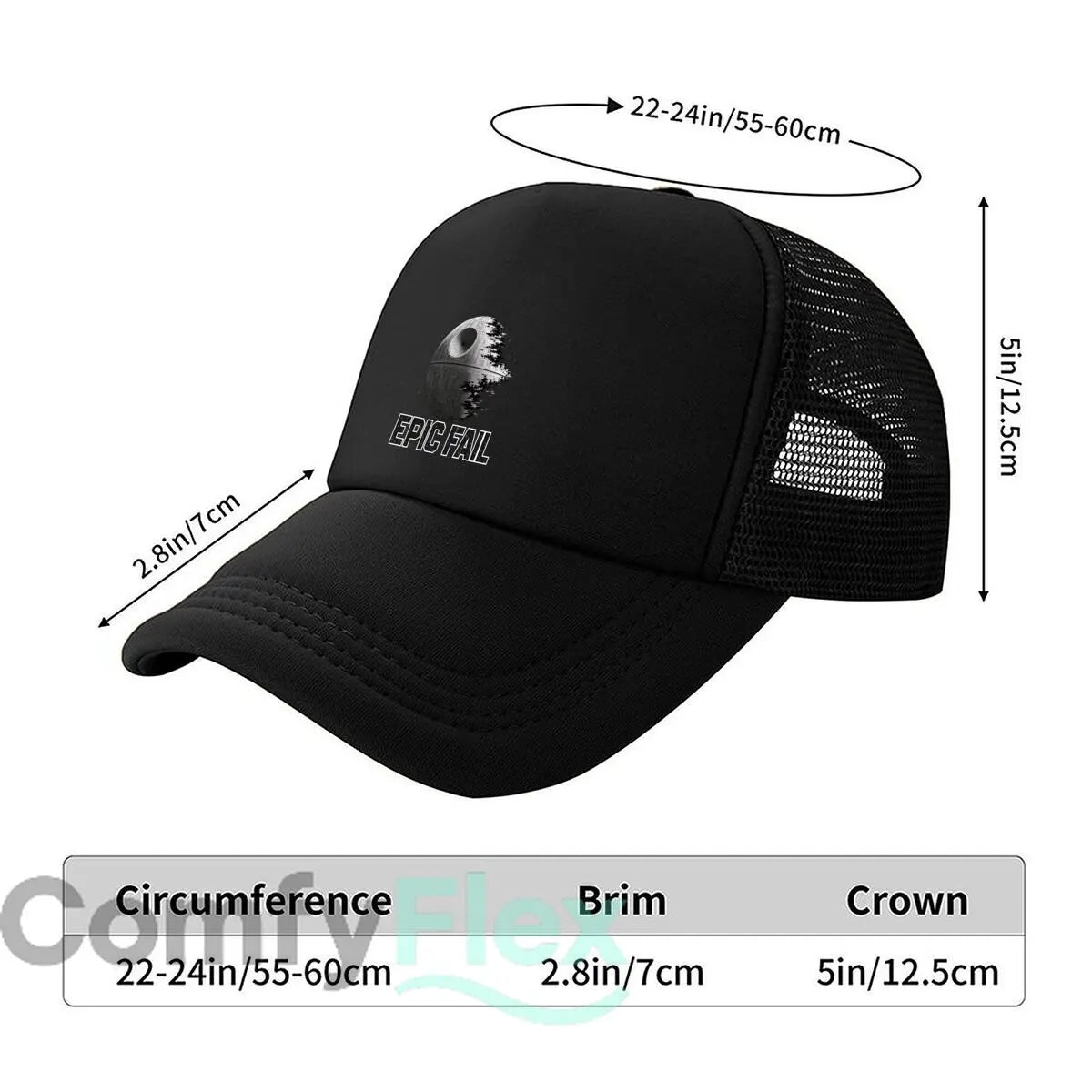 Epic Fail Space Station Humor Mesh Baseball Cap