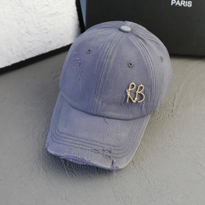 Baseball Cap Design American Youth Personalized Water Washed Punched Fashion
