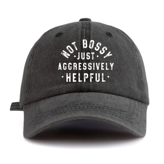 NOT BOSSY Print Washed Baseball Cap