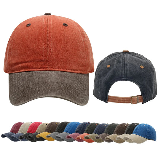 Unisex Washed Caps Vintage Color-Matched Baseball