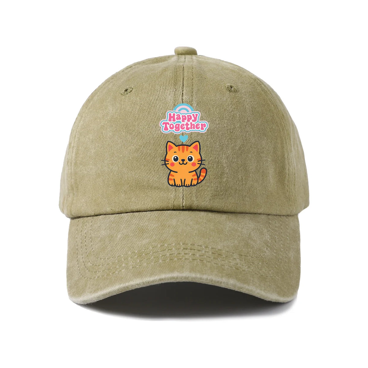 Happy Together Orange Cat Baseball Cap