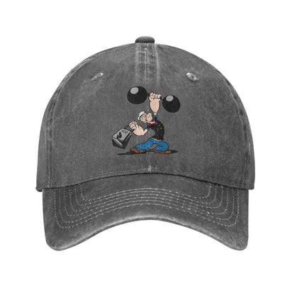 Popeyed Distressed Denim Baseball Cap