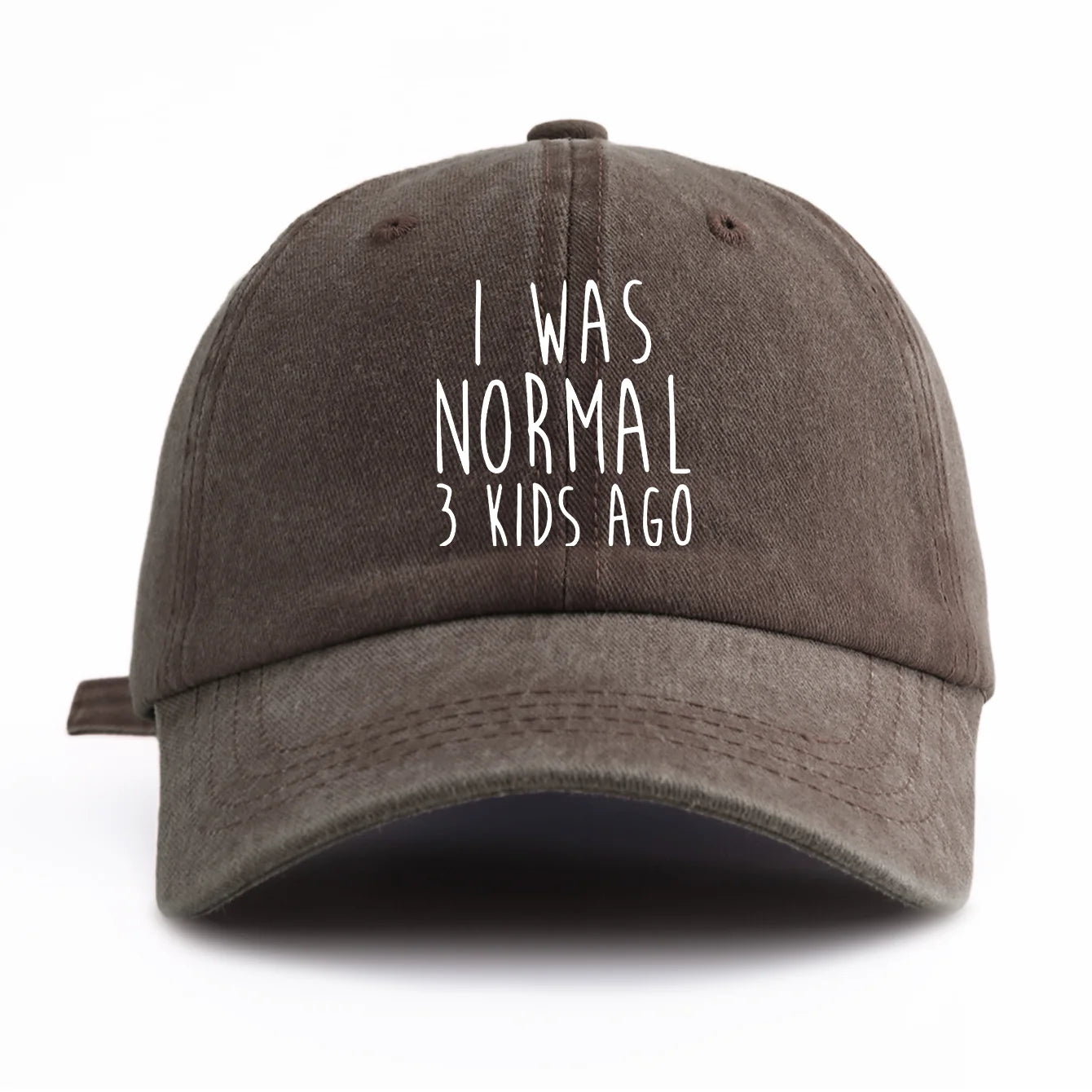 I Was Normal Print Washed Baseball Cap For Adults