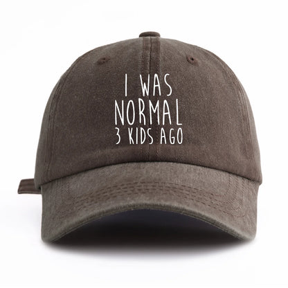 I Was Normal Print Washed Baseball Cap For Adults