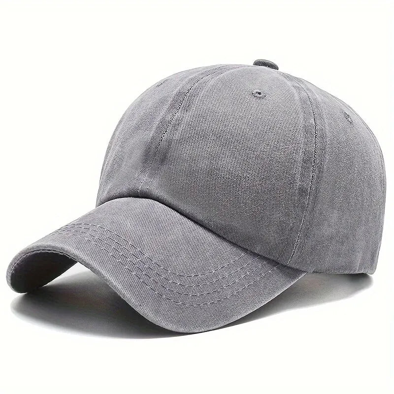 Baseball Cap Adjustable Solid Color Casual Hat Stretchy Fabric
