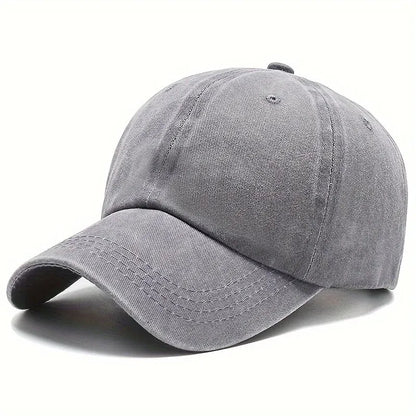 Baseball Cap Adjustable Solid Color Casual Hat Stretchy Fabric