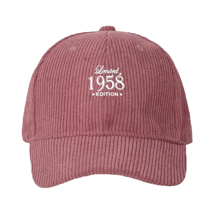 Corduroy Baseball Cap Men Women Limited Edition Retro Style Fashion Dad Cap