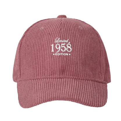 Corduroy Baseball Cap Men Women Limited Edition Retro Style Fashion Dad Cap