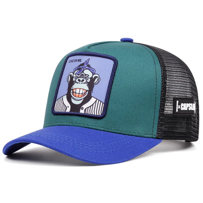 Eyez On Me Grinning Monkey Cartoon Baseball Cap