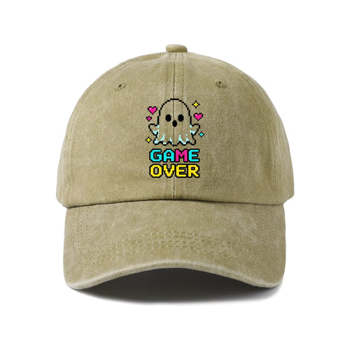 Game Over Black Cat Graphic Baseball Cap